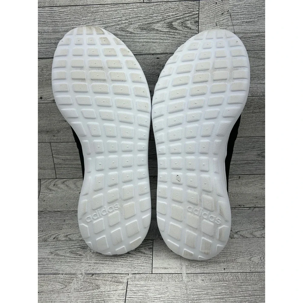 Adidas Cloudfoam Lite Racer Slip On Women Sz 6 Black White Mesh Sneakers AC8475